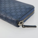 GUCCI GG Canvas Guccissima Coin Purse Leather Navy Silver 256810 Auth 192547-15