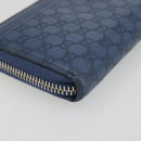 GUCCI GG Canvas Guccissima Coin Purse Leather Navy Silver 256810 Auth 192547-16