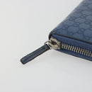 GUCCI GG Canvas Guccissima Coin Purse Leather Navy Silver 256810 Auth 192547-8