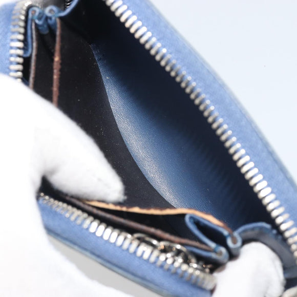 GUCCI GG Canvas Guccissima Coin Purse Leather Navy Silver 256810 Auth 192547