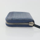 GUCCI GG Canvas Guccissima Coin Purse Leather Navy Silver 256810 Auth 192547-4