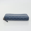 GUCCI GG Canvas Guccissima Coin Purse Leather Navy Silver 256810 Auth 192547-6
