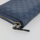 GUCCI GG Canvas Guccissima Coin Purse Leather Navy Silver 256810 Auth 192547-14