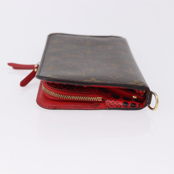 LOUIS VUITTON Monogram PortefeuilleInsolite Long Wallet Rouge M60454 Auth 192548