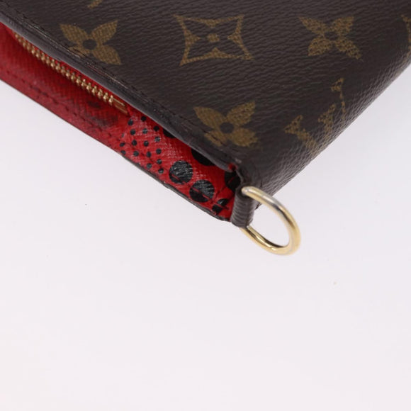 LOUIS VUITTON Monogram PortefeuilleInsolite Long Wallet Rouge M60454 Auth 192548