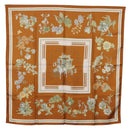 HERMES Carre 90 Scarf ”Quai Aux Fleurs” Silk Brown Auth 192550-12