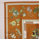 HERMES Carre 90 Scarf ”Quai Aux Fleurs” Silk Brown Auth 192550-2
