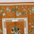 HERMES Carre 90 Scarf ”Quai Aux Fleurs” Silk Brown Auth 192550-3