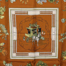 HERMES Carre 90 Scarf ”Quai Aux Fleurs” Silk Brown Auth 192550-6