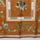 HERMES Carre 90 Scarf ”Quai Aux Fleurs” Silk Brown Auth 192550-9