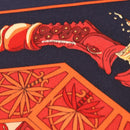 HERMES Carre 90 Scarf ”MARE NOSTRUM” Silk Red Navy Auth 192551-12