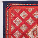 HERMES Carre 90 Scarf ”MARE NOSTRUM” Silk Red Navy Auth 192551-2