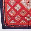 HERMES Carre 90 Scarf ”MARE NOSTRUM” Silk Red Navy Auth 192551-8
