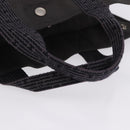 HERMES Her LineMM Hand Bag Canvas Gray Silver Auth 192552-7