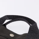 HERMES Her LineMM Hand Bag Canvas Gray Silver Auth 192552-8