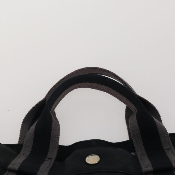 HERMES Fourre Tout Hand Bag cotton 3 Set Black Red Auth 192553