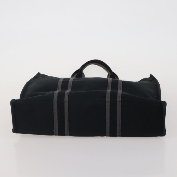 HERMES Fourre Tout Hand Bag cotton 3 Set Black Red Auth 192553