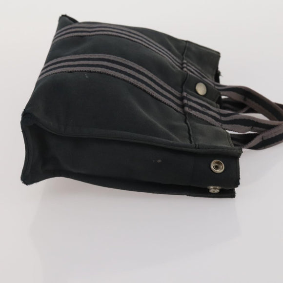 HERMES Fourre Tout Hand Bag cotton 3 Set Black Red Auth 192553