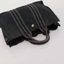 HERMES Fourre Tout Hand Bag cotton 3 Set Black Red Auth 192553-19