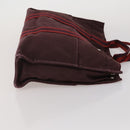 HERMES Fourre Tout Hand Bag cotton 3 Set Black Red Auth 192553-4