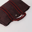 HERMES Fourre Tout Hand Bag cotton 3 Set Black Red Auth 192553-5