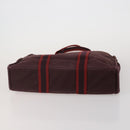 HERMES Fourre Tout Hand Bag cotton 3 Set Black Red Auth 192553-7