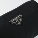 PRADA Pouch Nylon Black Silver Auth 192554-17
