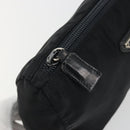 PRADA Pouch Nylon Black Silver Auth 192554-8