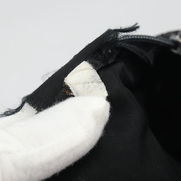 PRADA Pouch Nylon Black Silver Auth 192554
