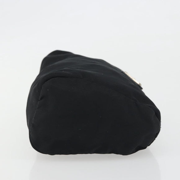 PRADA Pouch Nylon Black Silver Auth 192554