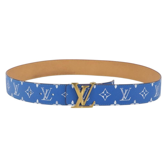 LOUIS VUITTON Monogram LV Printed Initials 40MM Belt Blue M8460 Auth 192556SAM
