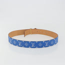 LOUIS VUITTON Monogram LV Printed Initials 40MM Belt Blue M8460 Auth 192556SAM-2