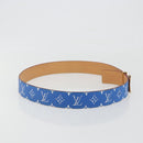 LOUIS VUITTON Monogram LV Printed Initials 40MM Belt Blue M8460 Auth 192556SAM-4