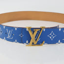 LOUIS VUITTON Monogram LV Printed Initials 40MM Belt Blue M8460 Auth 192556SAM-5