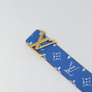 LOUIS VUITTON Monogram LV Printed Initials 40MM Belt Blue M8460 Auth 192556SAM-6