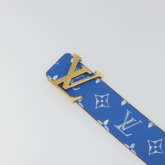 LOUIS VUITTON Monogram LV Printed Initials 40MM Belt Blue M8460 Auth 192556SAM