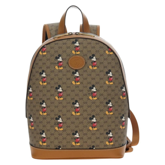 GUCCI Micro GG Supreme Disney Backpack PVC Beige Gold 552884 Auth 192557SM