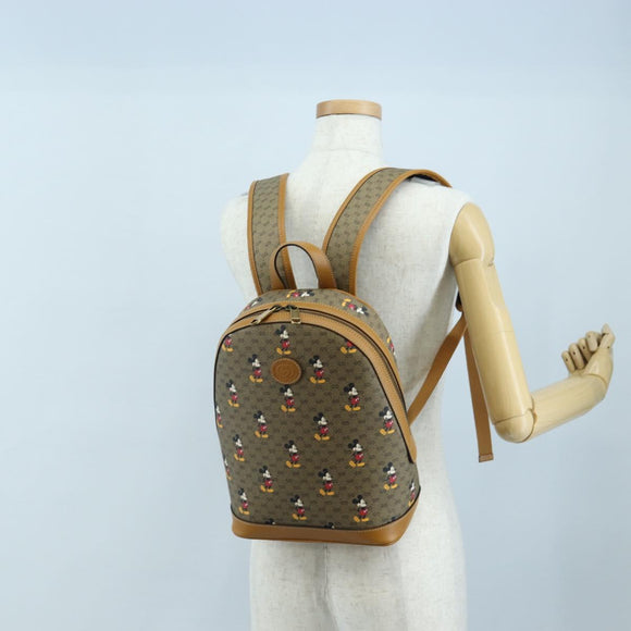 GUCCI Micro GG Supreme Disney Backpack PVC Beige Gold 552884 Auth 192557SM
