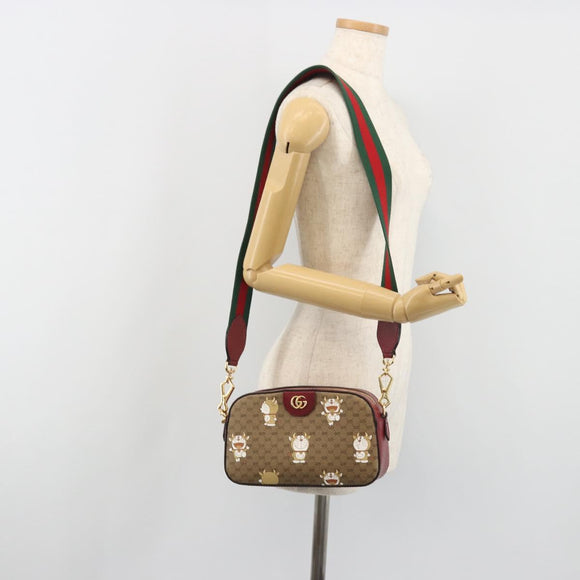 GUCCI Micro GG Supreme Doraemon Collaboration Bag PVC Beige 574886 Auth 192558SM