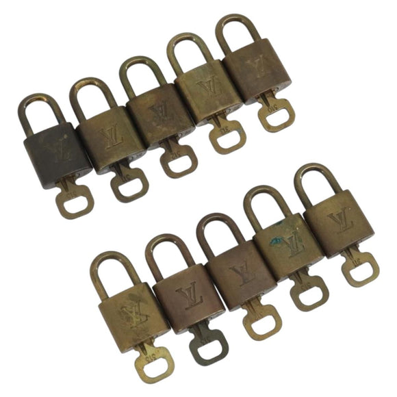 LOUIS VUITTON Padlock 10 Set Padlock metal Gold LV Auth 192560
