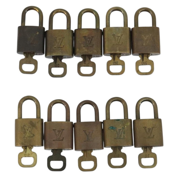 LOUIS VUITTON Padlock 10 Set Padlock metal Gold LV Auth 192560