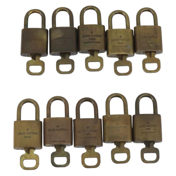 LOUIS VUITTON Padlock 10 Set Padlock metal Gold LV Auth 192560
