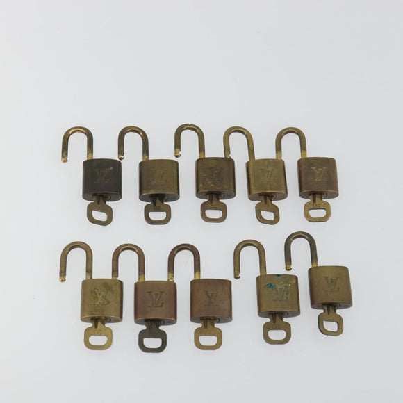 LOUIS VUITTON Padlock 10 Set Padlock metal Gold LV Auth 192560