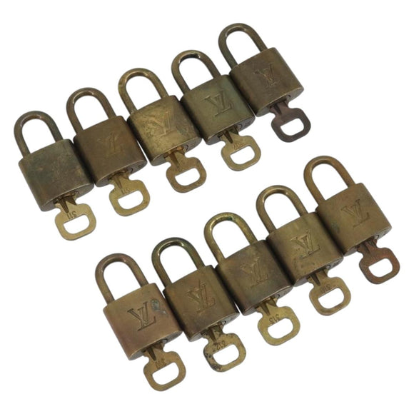 LOUIS VUITTON Padlock 10 Set Padlock metal Gold LV Auth 192561