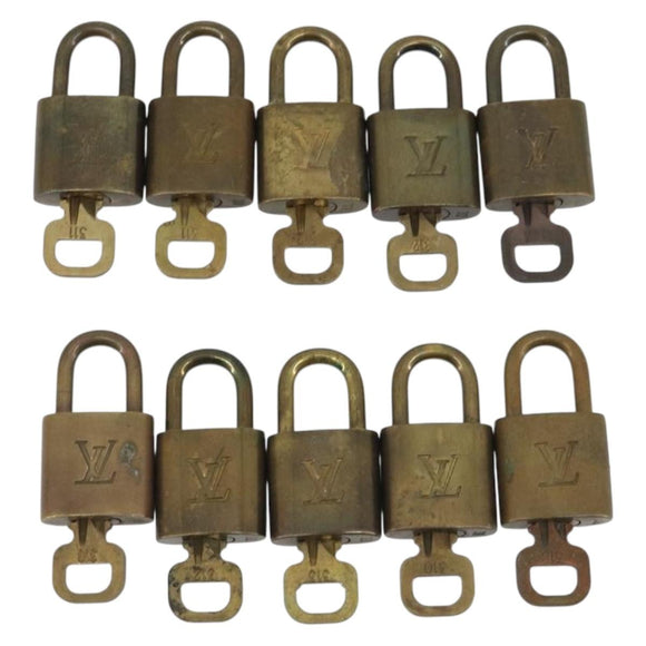 LOUIS VUITTON Padlock 10 Set Padlock metal Gold LV Auth 192561