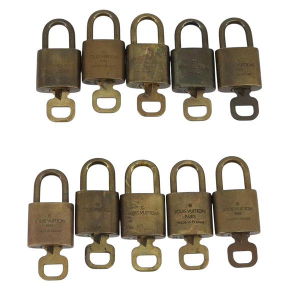 LOUIS VUITTON Padlock 10 Set Padlock metal Gold LV Auth 192561