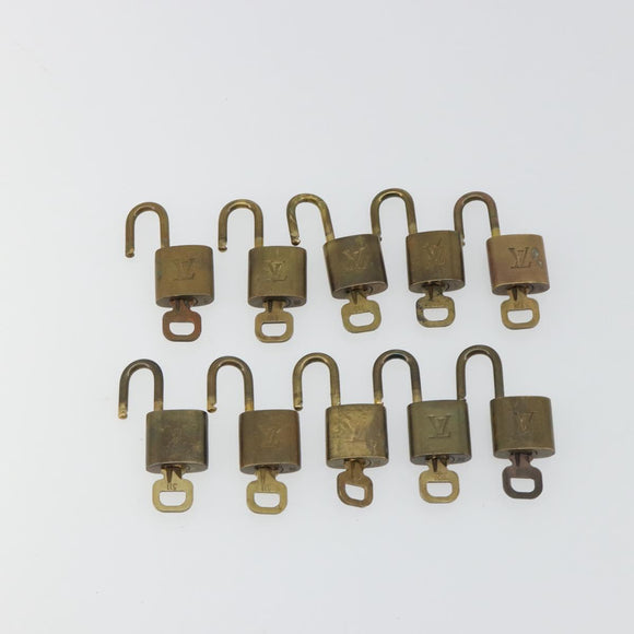 LOUIS VUITTON Padlock 10 Set Padlock metal Gold LV Auth 192561