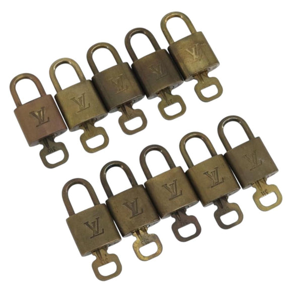 LOUIS VUITTON Padlock 10 Set Padlock metal Gold LV Auth 192562
