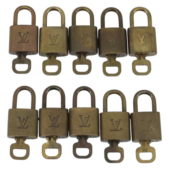 LOUIS VUITTON Padlock 10 Set Padlock metal Gold LV Auth 192562