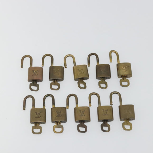 LOUIS VUITTON Padlock 10 Set Padlock metal Gold LV Auth 192562